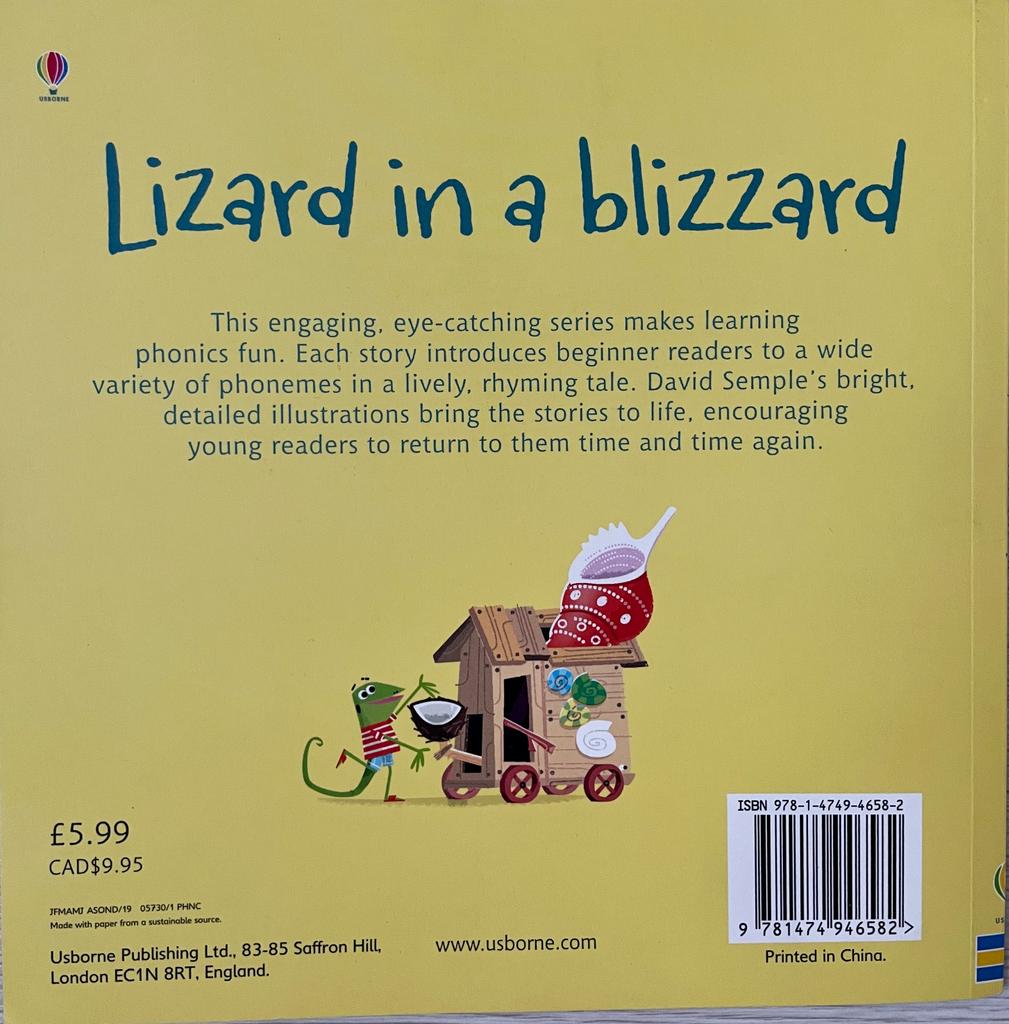 Usborne Phonics Readers - Lizard in a Blizzard